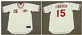 Reds 15 George Foster White 1975's Throwback Cool Base Jersey,baseball caps,new era cap wholesale,wholesale hats